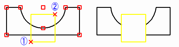 Rectangular area deletion