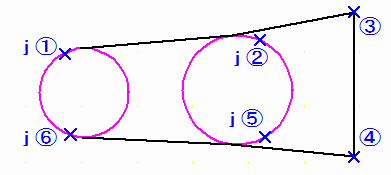 円弧に接する折れ線入力方法