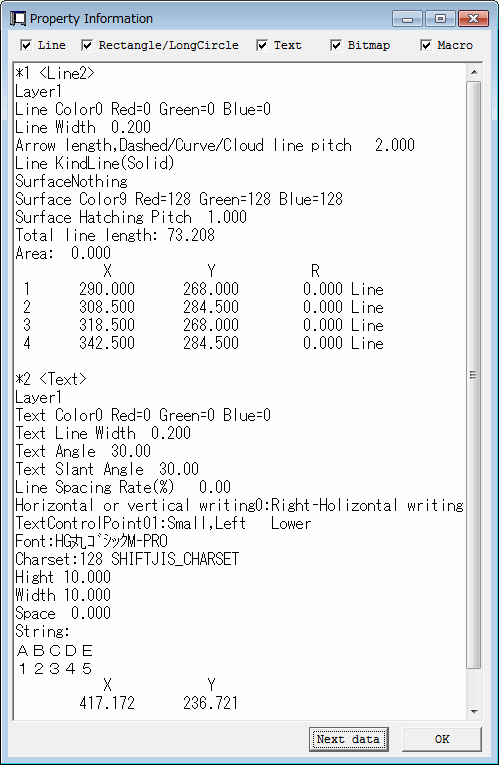 Property information Dialog